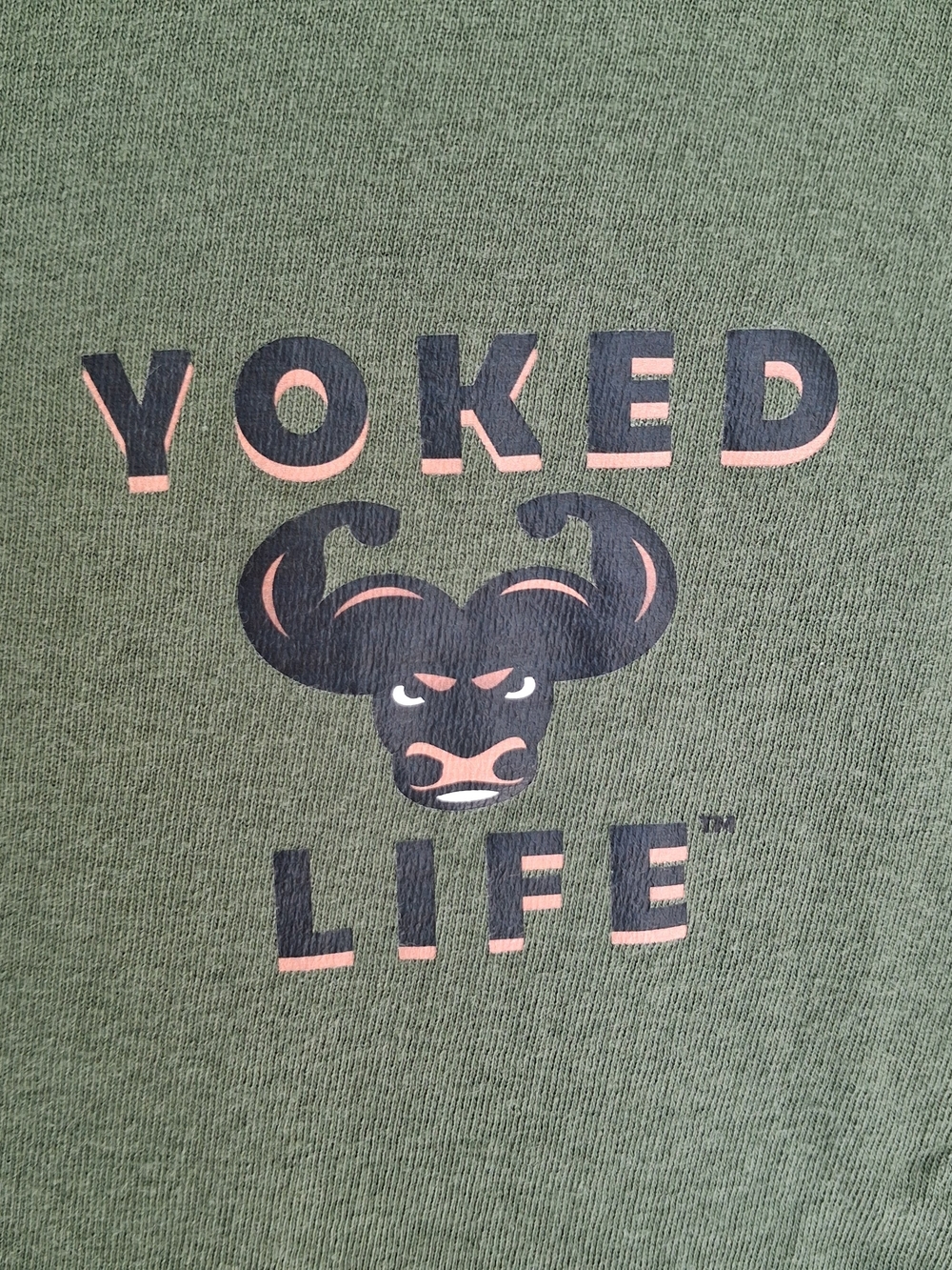 Youth Yoked Life "Light Yoked Bull" Graphic T-Shirt - Military Green - Small - Picture 2 of 7